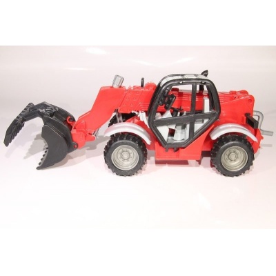 Model Traktor se sběračem - červený - 1:27