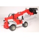 Model Traktor se sběračem - červený - 1:27