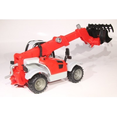 Model Traktor se sběračem - červený - 1:27