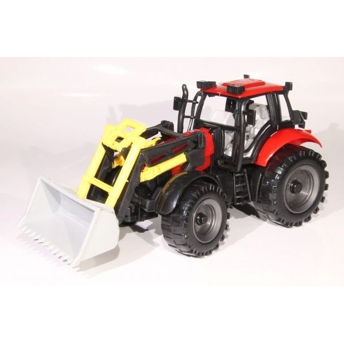 Model Traktor s radlicí - červený - 1:27