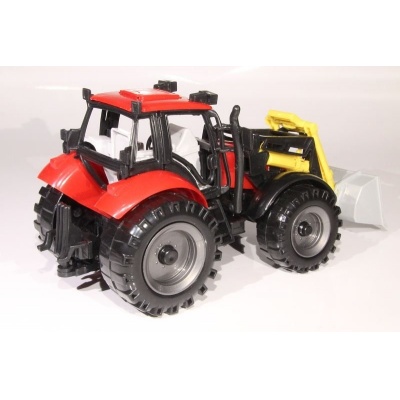 Model Traktor s radlicí - červený - 1:27