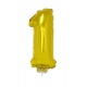 Foliový balónek číslo 1 zlatý 41cm + tyčka