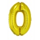 Foliový balónek číslo 0 zlatý 100 cm