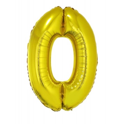 Foliový balónek číslo 0 zlatý 100 cm
