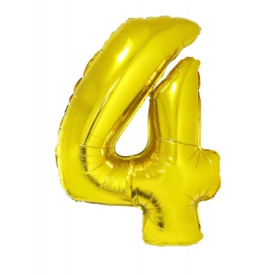 Foliový balónek číslo 4 zlatý 100 cm