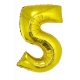 Foliový balónek číslo 5 zlatý 100 cm