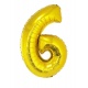 Foliový balónek číslo 6 zlatý 100 cm