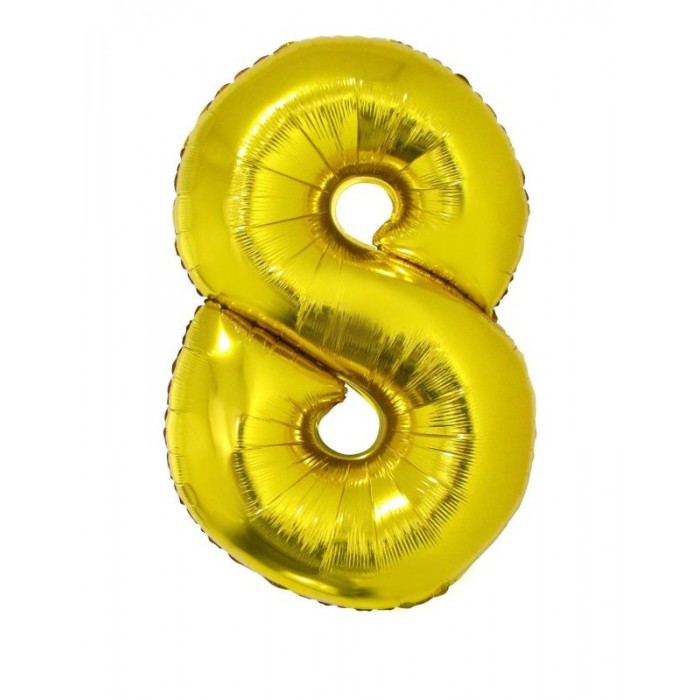 Foliový balónek číslo 8 - zlatý 102 cm