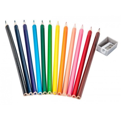 Pastelky s ořezávátkem 12 barev Kočka