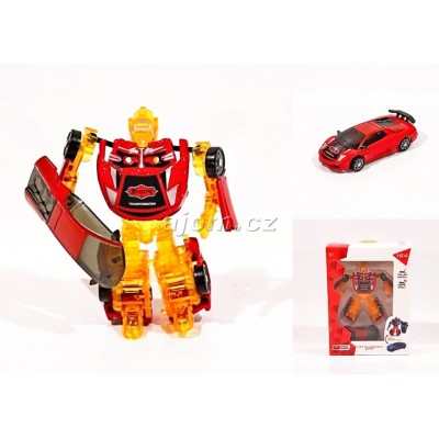 Auto 1:64 - robot transform - červený
