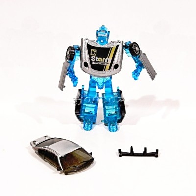 Auto 1:64 - robot transform - stříbrný