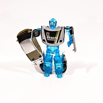 Auto 1:64 - robot transform - stříbrný