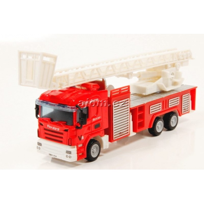 Model nákladního auta Mondo Motors hasiči žebřík - 1:64