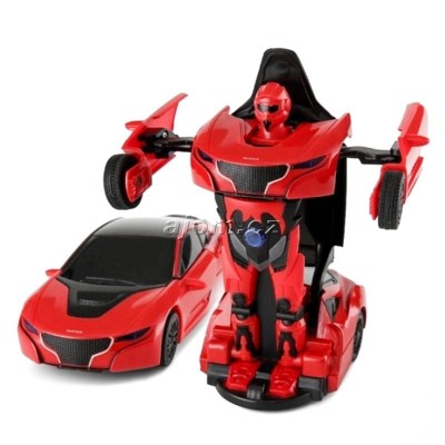 Auto robot transform 1:32 se světlem a zvukem - červený