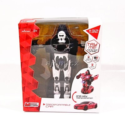 Auto 1:32 - robot transform se světlem a zvukem - černý