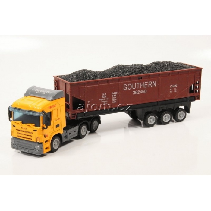 Model nákladního auta Mondo Motors tahač s návěsem sklápěčka - 1:65 Model nákladního auta Mondo Motors tahač s návěsem sklápěčka - 1:65