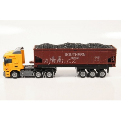 Model nákladního auta Mondo Motors tahač s návěsem sklápěčka - 1:65