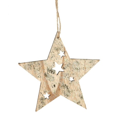 Vánoční ozdoba dřevěná hvězda 12 cm