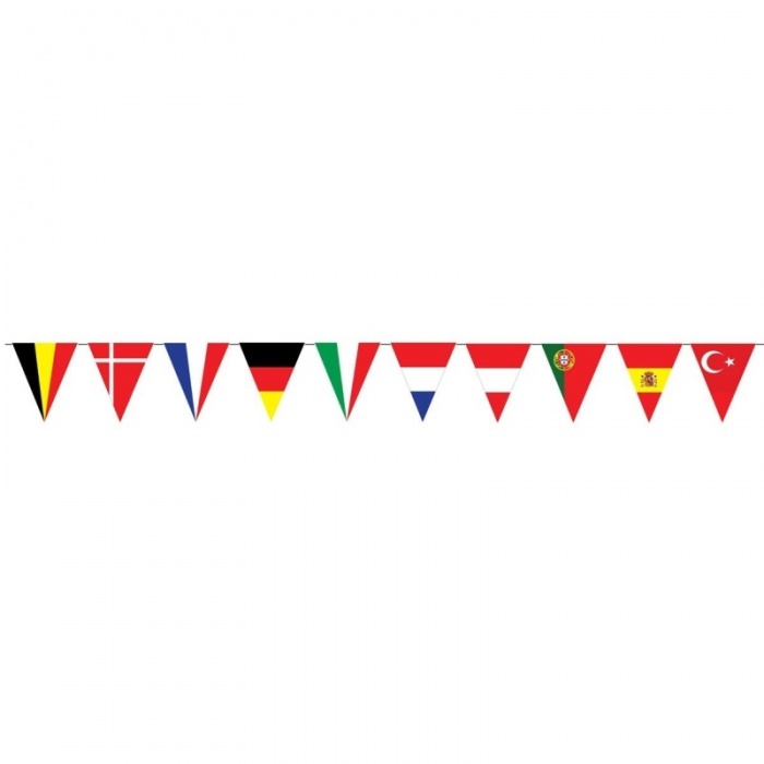 Girlanda Evropské vlajky trojúhelníkové 5m 10 vlajek