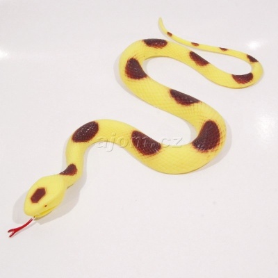 Gumový had žlutý 27cm