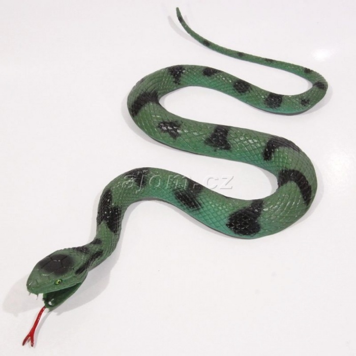 Gumový had zelený 27cm