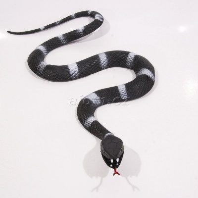 Gumový had černý 27cm