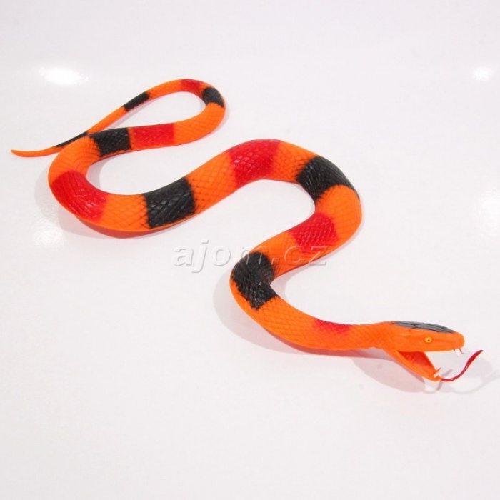 Gumový had oranžový 27cm