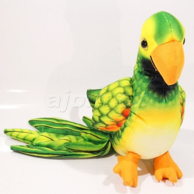Plyšový Papoušek zelený 36cm