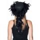 Dámský klobouk s peřím - černý