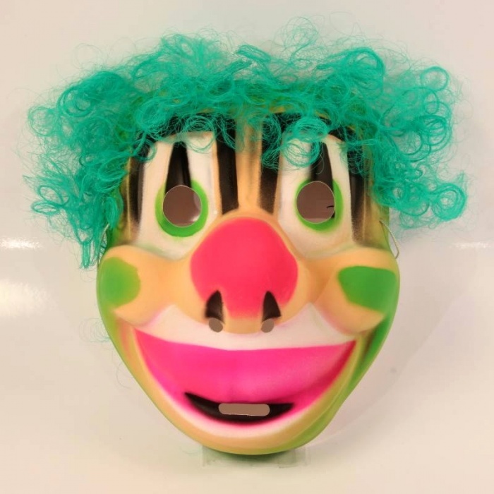 Maska Klaun s vlasy - zelená