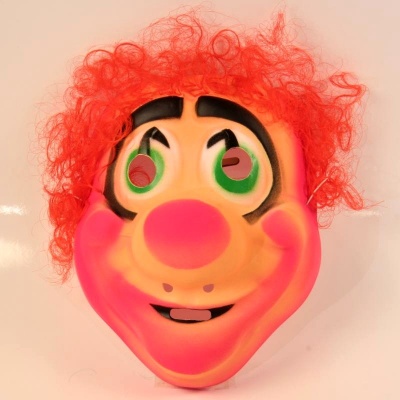 Maska Klaun s vlasy - červená