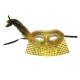 Škraboška maska benátská se závojem - zlatá