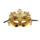 Škraboška maska benátská s korunkou - zlatá