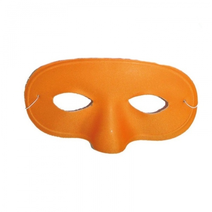 Škraboška maska látková oranžová