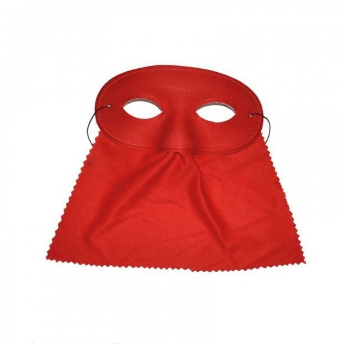 Škraboška maska se závojem oválná - červená