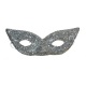 Škraboška maska se třpytkami - stříbrná