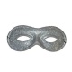 Škraboška maska třpytivá oválná - stříbrná