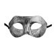 Škraboška maska s patinou - stříbrná
