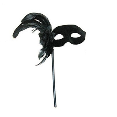 Škraboška maska na tyčce - černá