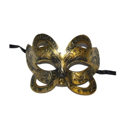 Škraboška maska s patinou - zlatá