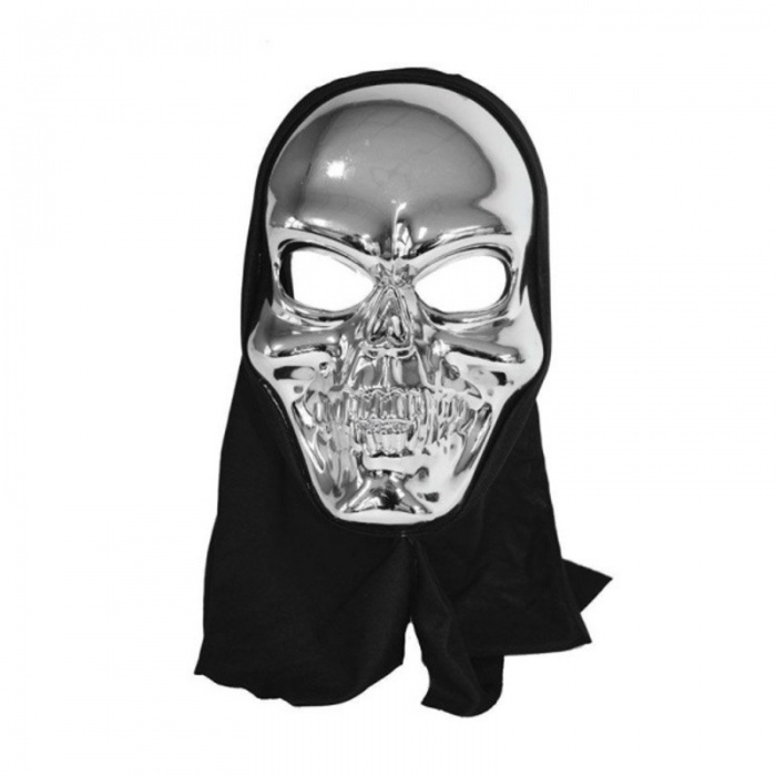 Maska lebka lesklá stříbrná