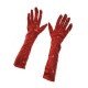 Dlouhé rukavice s flitry - červené 45 cm