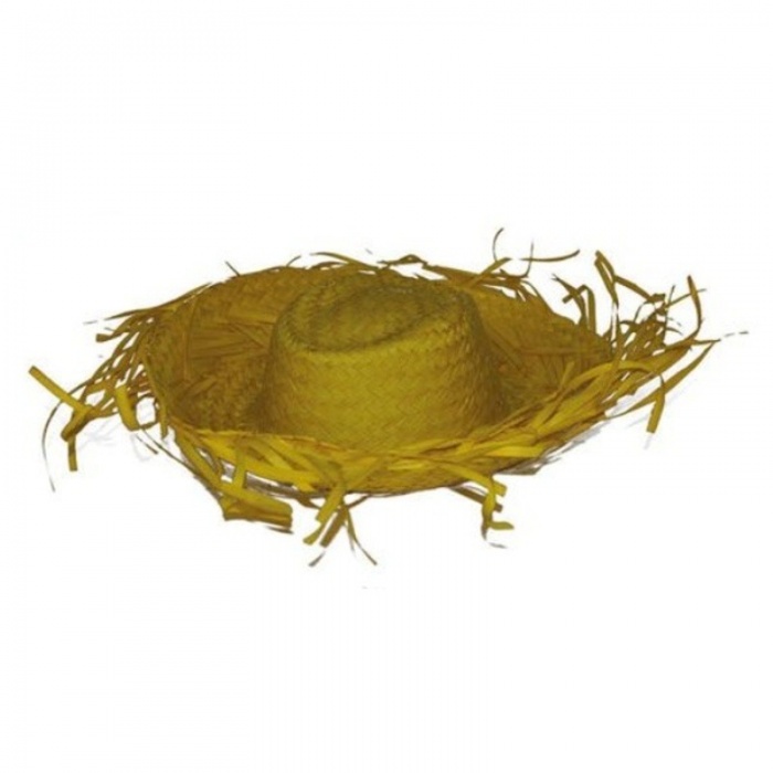 Plážový slaměný klobouk žlutý slamák