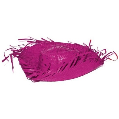 Plážový slaměný klobouk růžový slamák