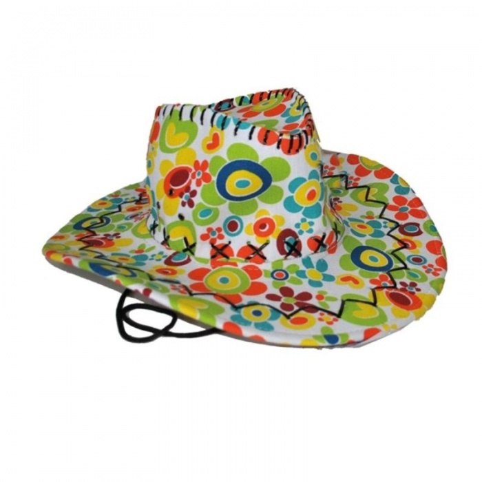 Kovbojský klobouk květinový barevný