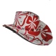 Kovbojský klobouk květinový červenobílý