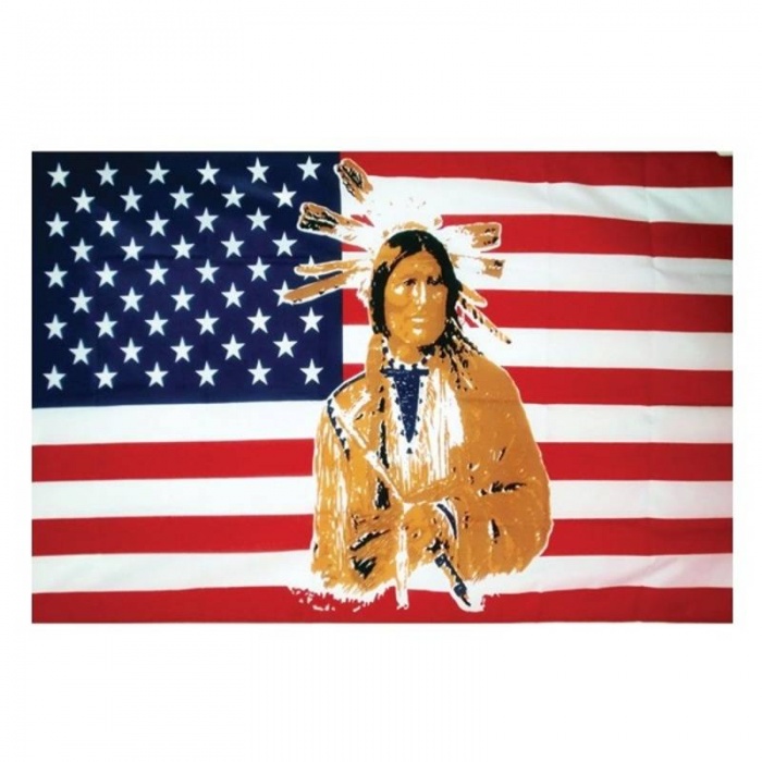 Vlajka USA s indiánem 150 x 90 cm Vlajka USA s indiánem 150 x 90 cm