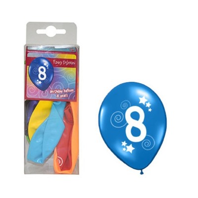 Balónky s číslem 8 barevné 12ks