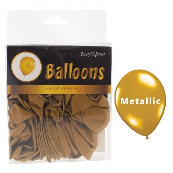 Balónky metalické zlaté - 40ks