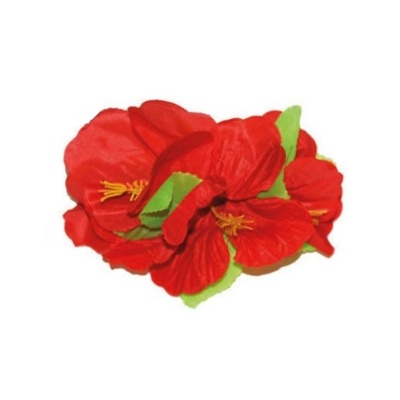 Spona havaj - červené květy 12cm